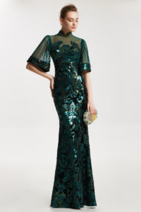 rochie de seara verde inchis rochie soacra mama miresei paiete 2018