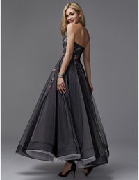rochie midi neagra tul dantela rochie de bal rochie de banchet 1528374840432 2